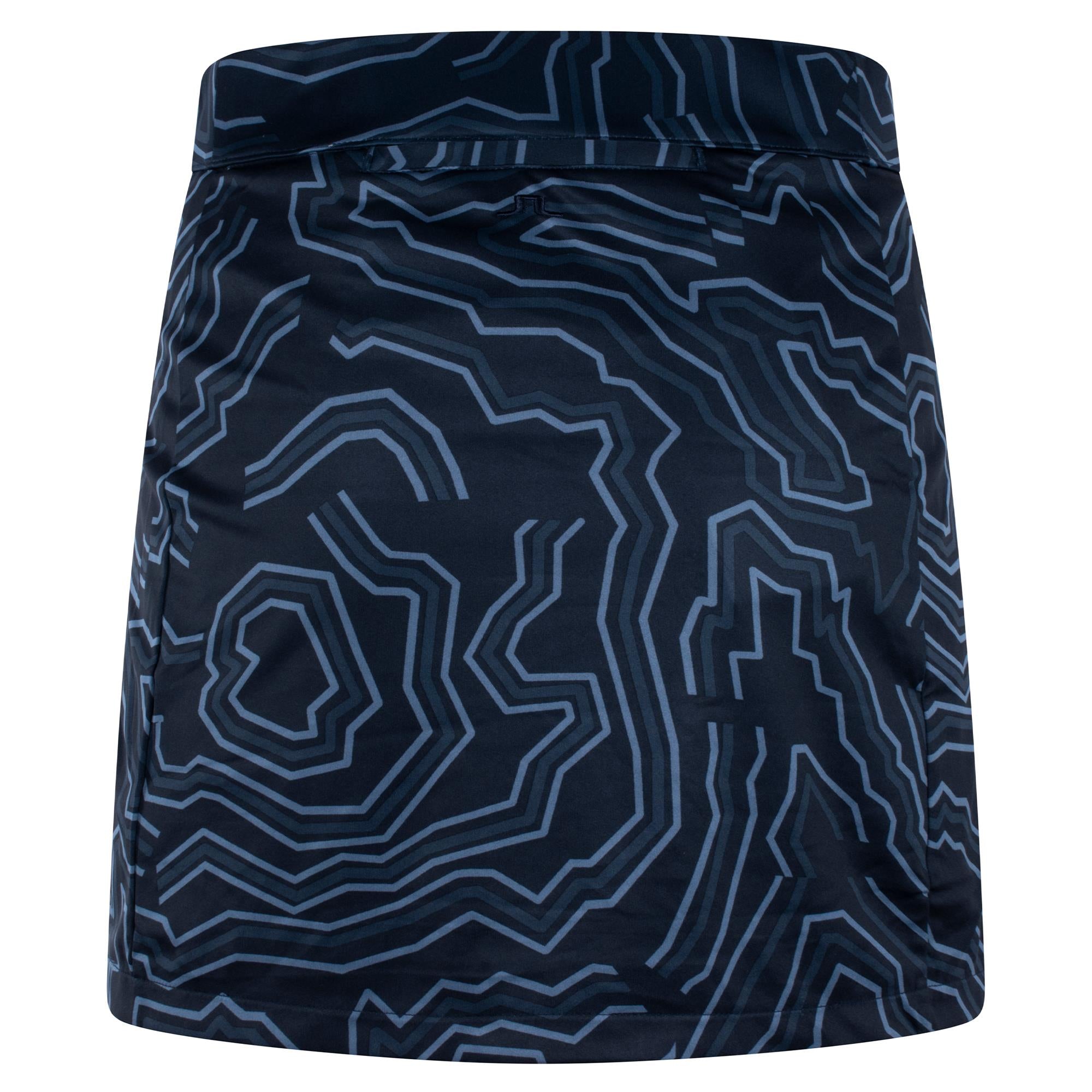 J Lindeberg Amelie Print Mid Ladies Golf Skirt Topo Navy L